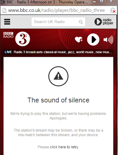 Radio 3 iPlayer error